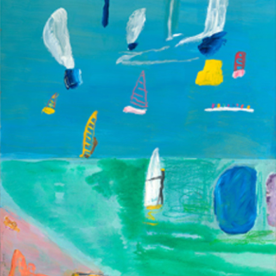 ケン・ドーンの絵画作品　タイトルは、beach and sailing 2014